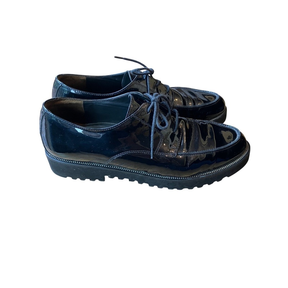 Paul Green Dancer Oxford Derby Lace Up Patent Leather Womens Black‎ Size 9.5